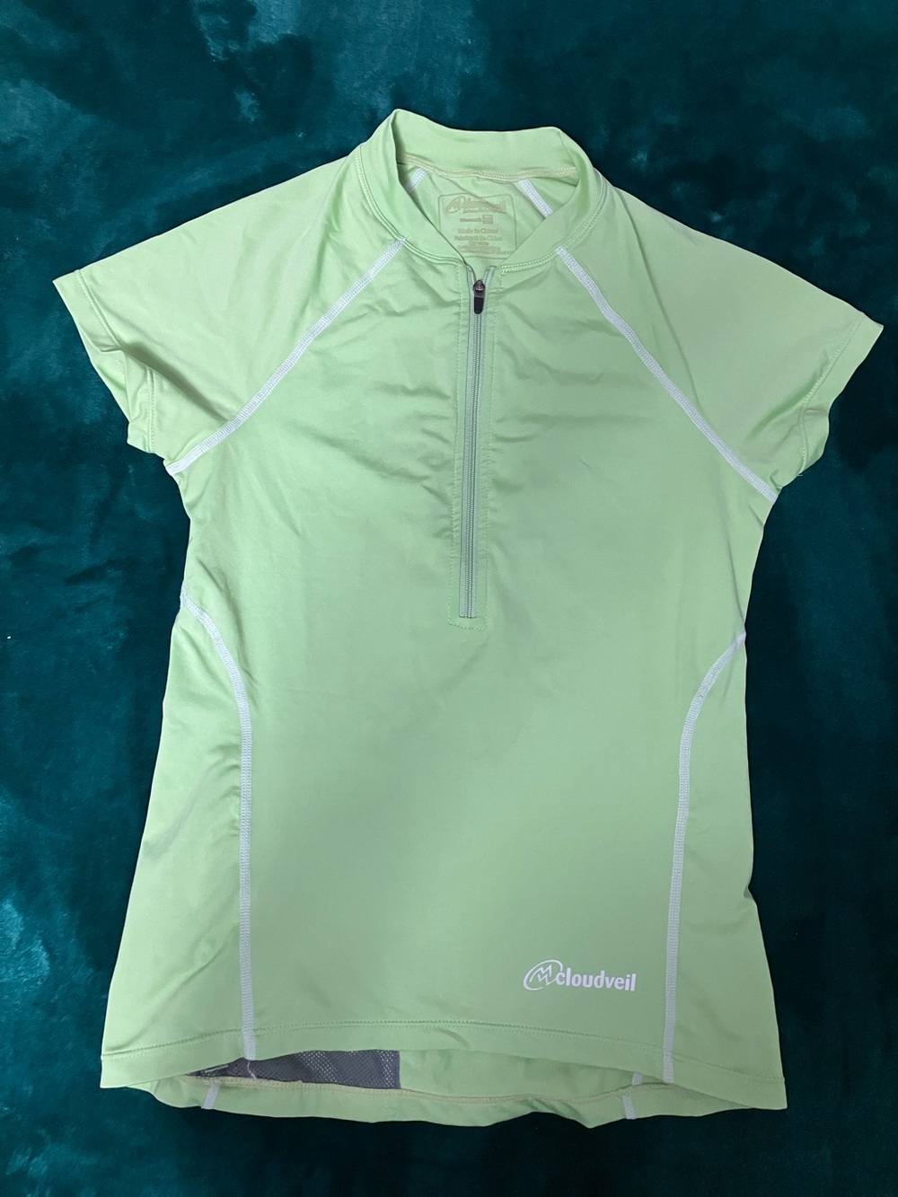 Cloudveil Women’s Short Sleeve Bike Jersey in Light Green